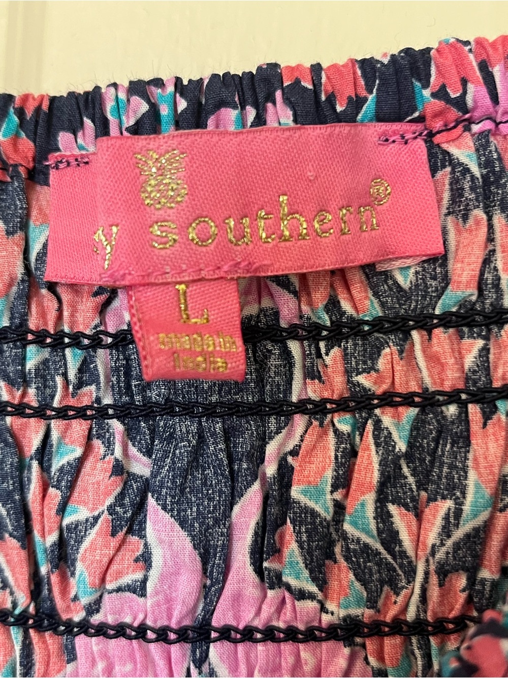Womens sz L Simply Southern Flamingo Smocked Casual Dress - Picture 4 of 5